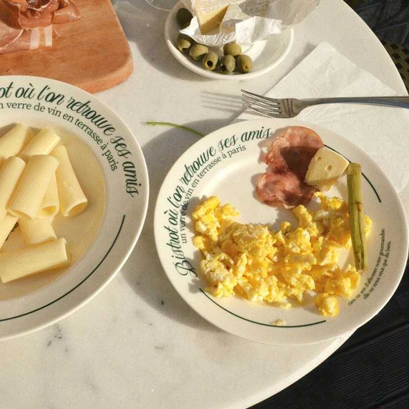 Luxury French Retro Pasta DishMinority Design Premium Breakfast Plate Ritual Tableware Ceramic Western Dining Plate Y251129