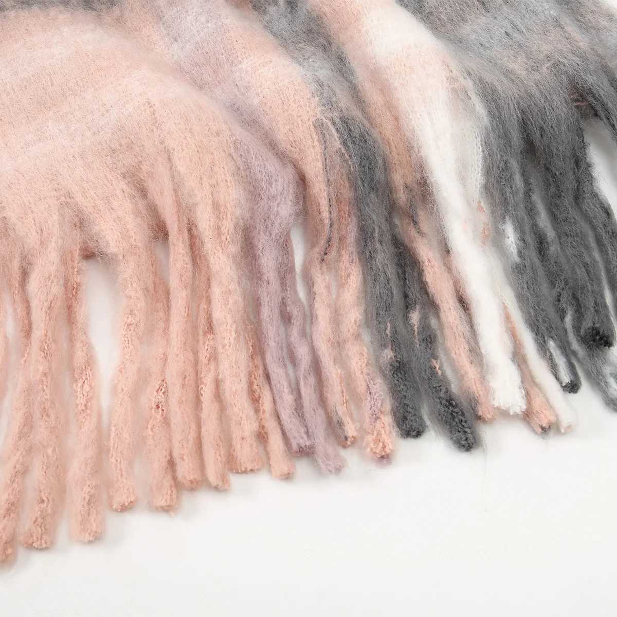 Plaid Striped Tassels Cashmere Scarf For Woman Winter Outdoor Keep Warm Shawls Lady Fashion Long Wraps Thick 20040cmJ251129