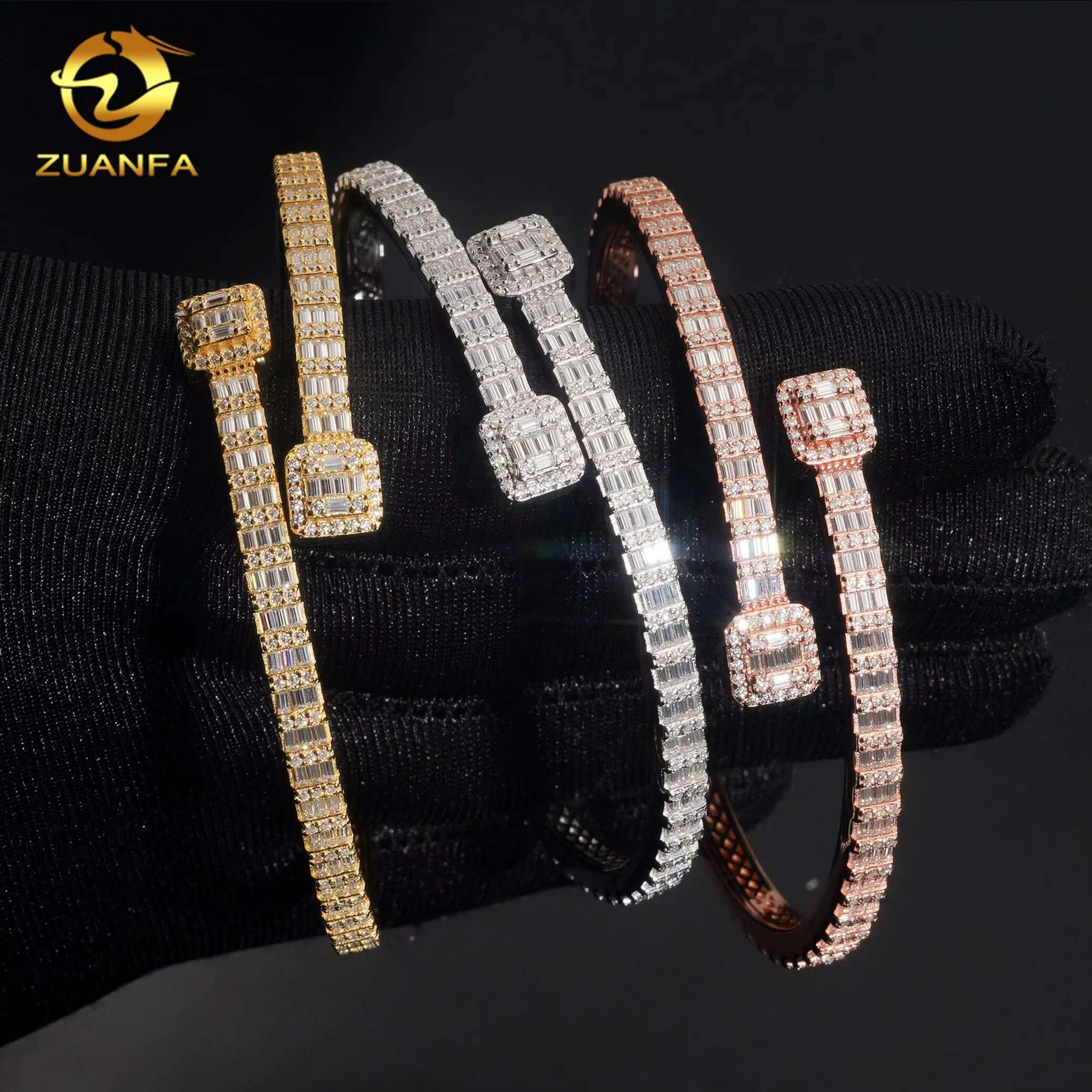 Fine Jewelry Small Bracelet Silver 925 Iced Out Vvs Diamond Hip Hop Vvs Moissanite Bangles