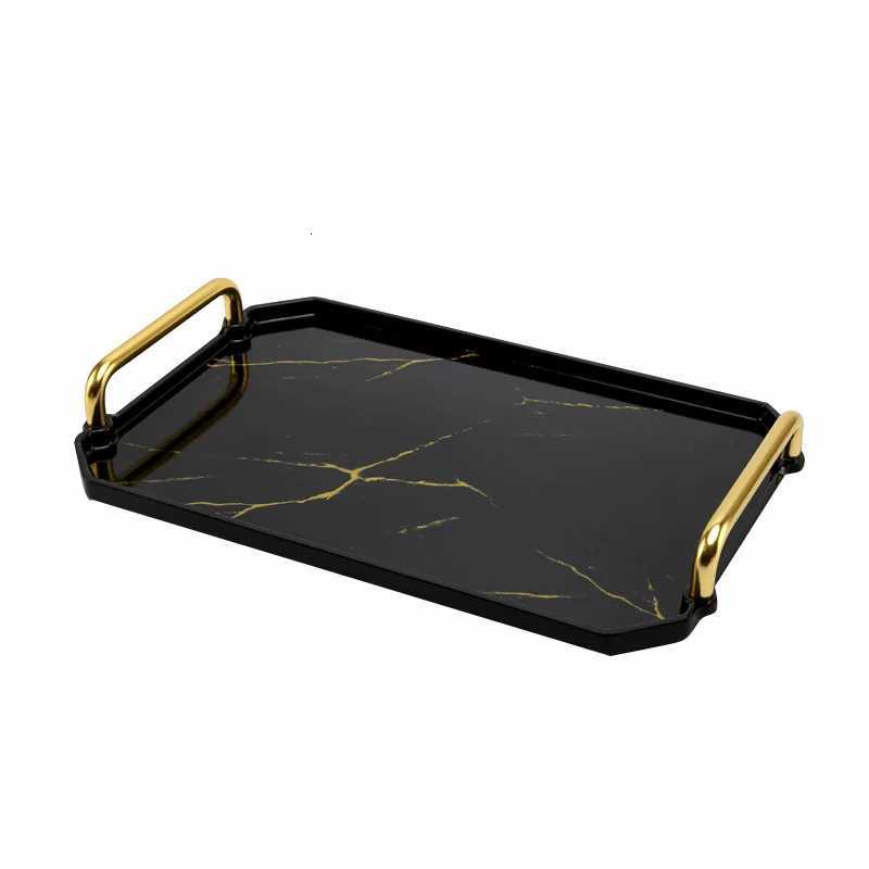 European Imitation Porcelain Storage Tray Marbled Square Tea Tray Jewelry Cosmetics Water Cup Food Storage Home Decoration New Y251129