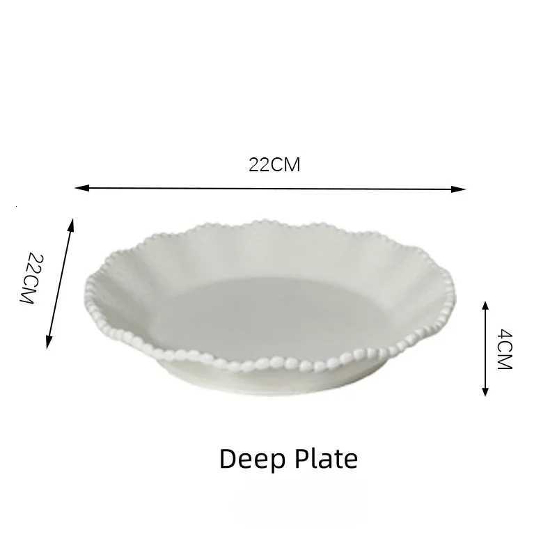 Luxury Ceramic Pearl Dinnerware Plates Set Luxury Chic Breakfast Plates Stylish He Kitchen Tableware for Daily Dining Y251129