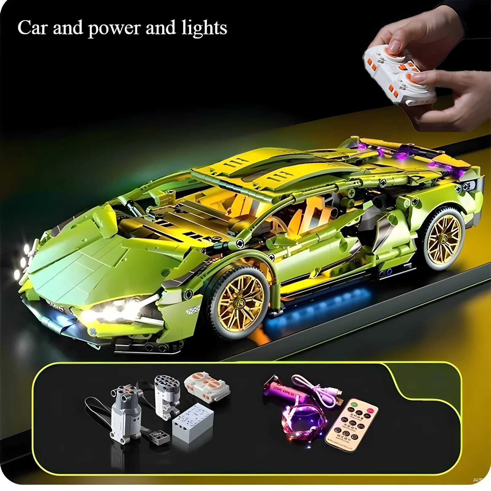 DIY 114 Building block sports car RC Remote Control Sports car Building block car toy Birthday gift Christmas gifts J251129