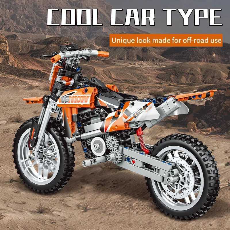 MOC City Technical Off-road Motorcycle Moto Car Model Building Blocks Racing Motobike Vehicles Bricks Toys for Teenagers Gifts J251129