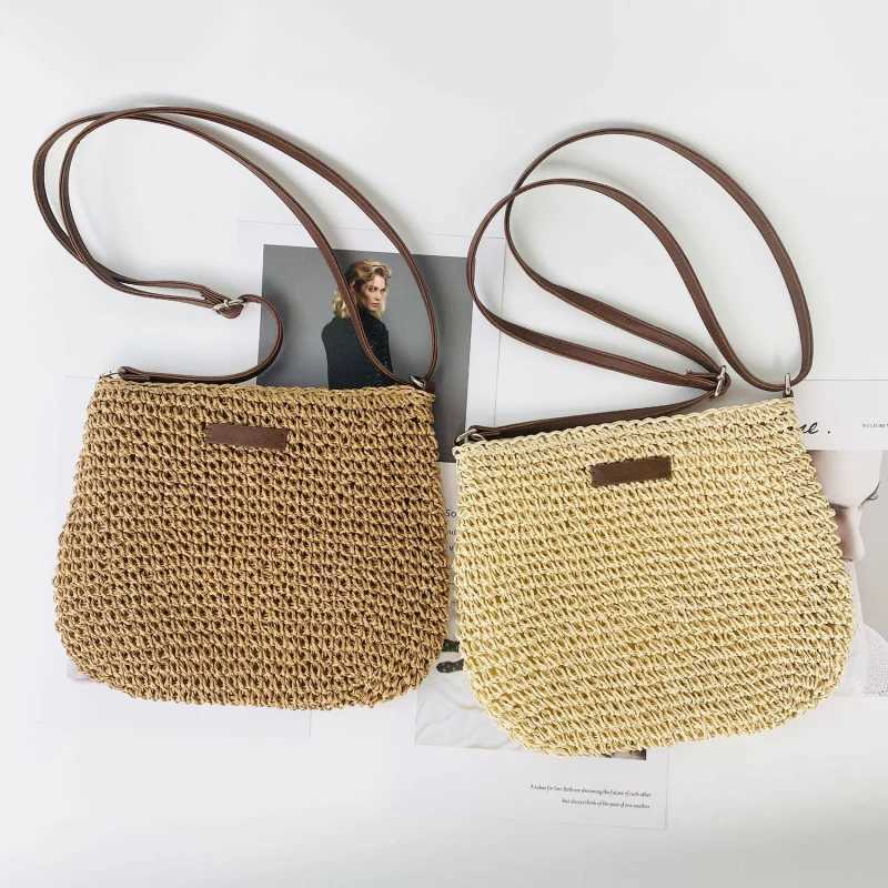 Woven Summer Fashion Straw Bag Beach Holiday Crossbody Bag Shopping Large Capacity Shoulder Handbag Messenger Ladies Women XJ250610