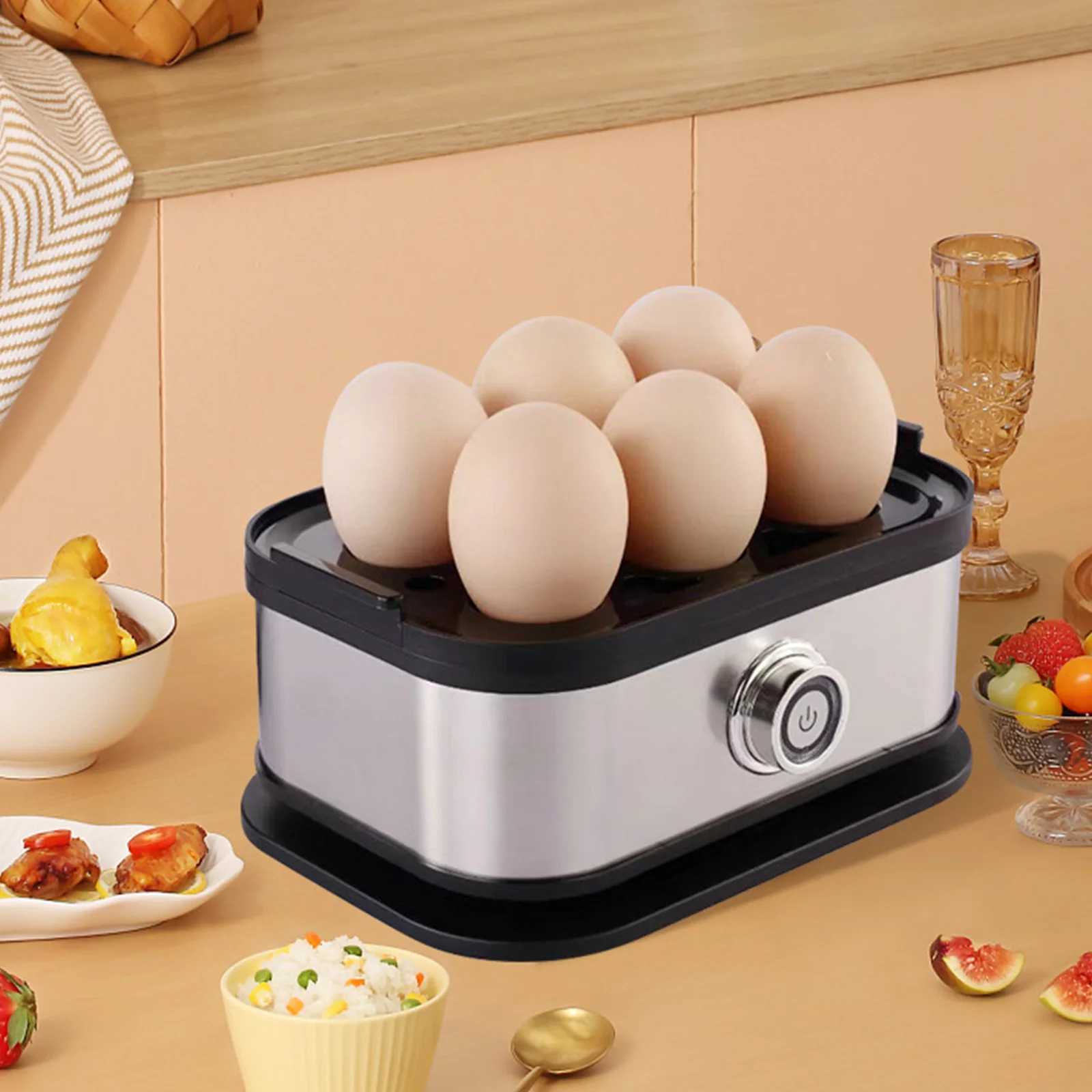 Electric Egg Cooker with Auto Shut-Off Vegetable Steamer 6-Egg Capacity Egg Steamer for Home Kitchen C251129