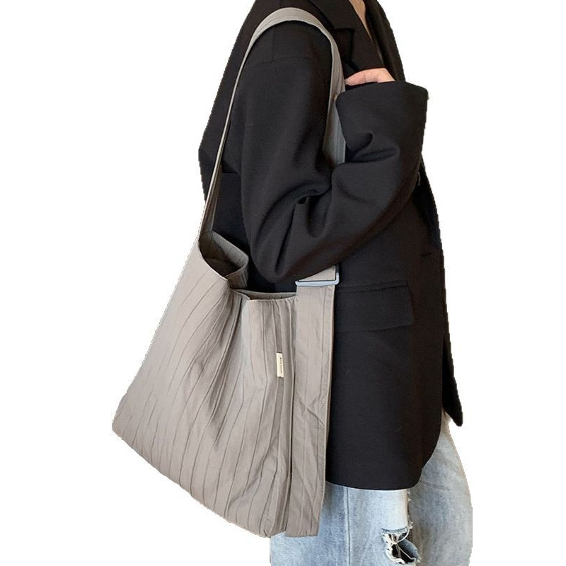 2025 Trendy Pleated Bucket & Crossbody Bag for Women, Large Capacity Minimalist Work Tote with Adjustable Strap, Free Delivery