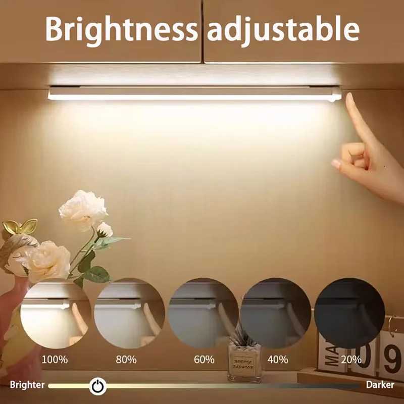 LED Motion Sensor Light Wireless LED Night Light Type-C Rechargeable Light Cabinet Wardrobe Lamp Staircase Backlight For Kitchen M251129