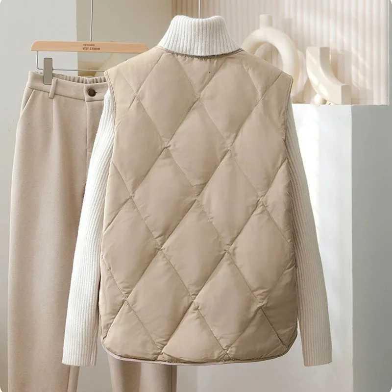 Lazy Wind Female Loose Puffer Sleeveless Jacket Autumn Ladies Waistcoat Korean Women Fashion Thin Down Cotton Vest CoatT251129