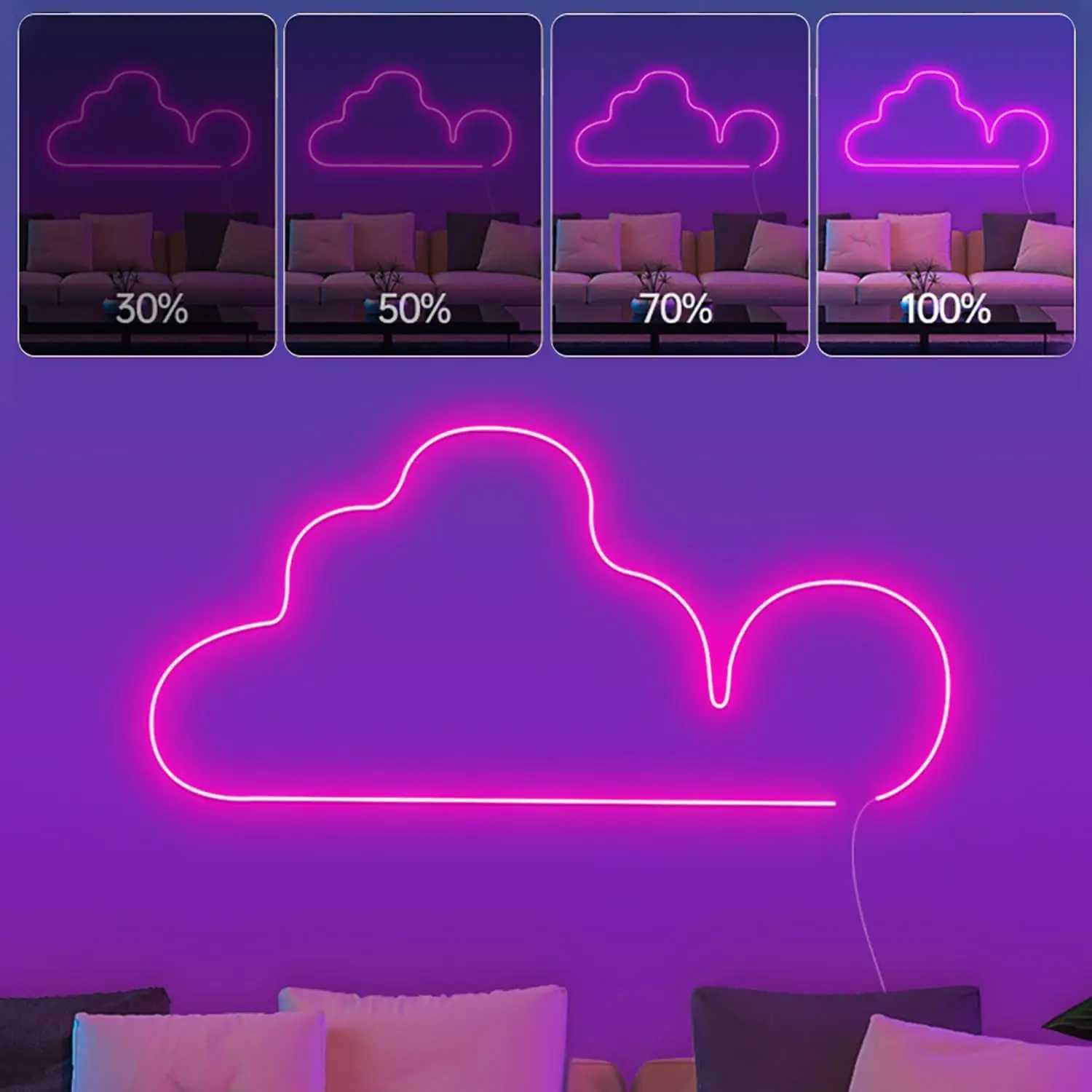 10m USB RGB LED Neon Light Strip 5V 72LEDs/m Silicone Bluetooth Rope with Remote APP Music Sync Waterproof TV Backlight Decor M251129