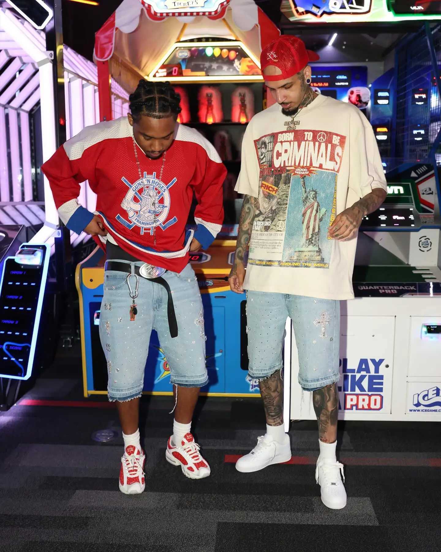 Y2K Gothic Cross Embroidery Denim Shorts American Retro Blue Gym Shorts Rhinestone Streetwear Hip Hop Men Women Jorts M251129