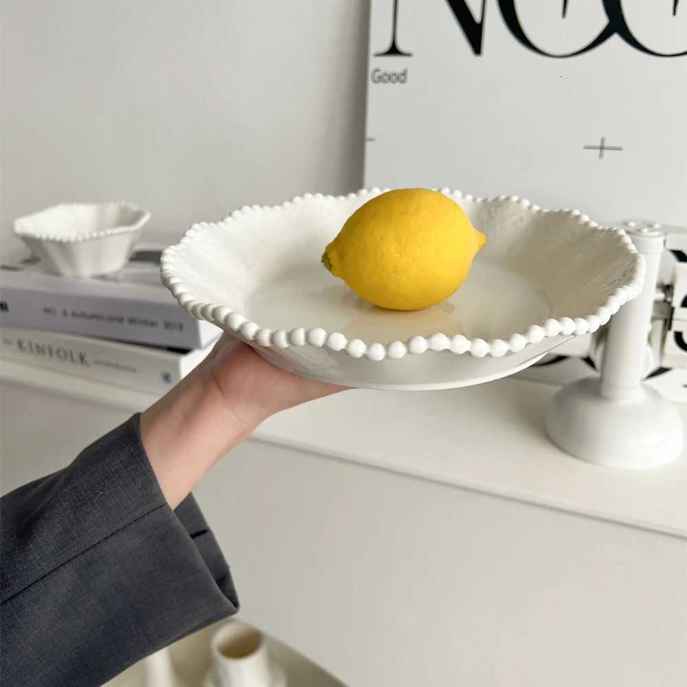 Luxury Ceramic Pearl Dinnerware Plates Set Luxury Chic Breakfast Plates Stylish He Kitchen Tableware for Daily Dining Y251129