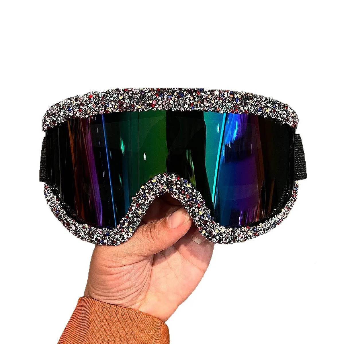 Full Rhinestone Embellished Sports Goggles for Skiing Snowboarding Mountain Climbing Windproof Dustproof Protective Eyewear 251128 - view 6