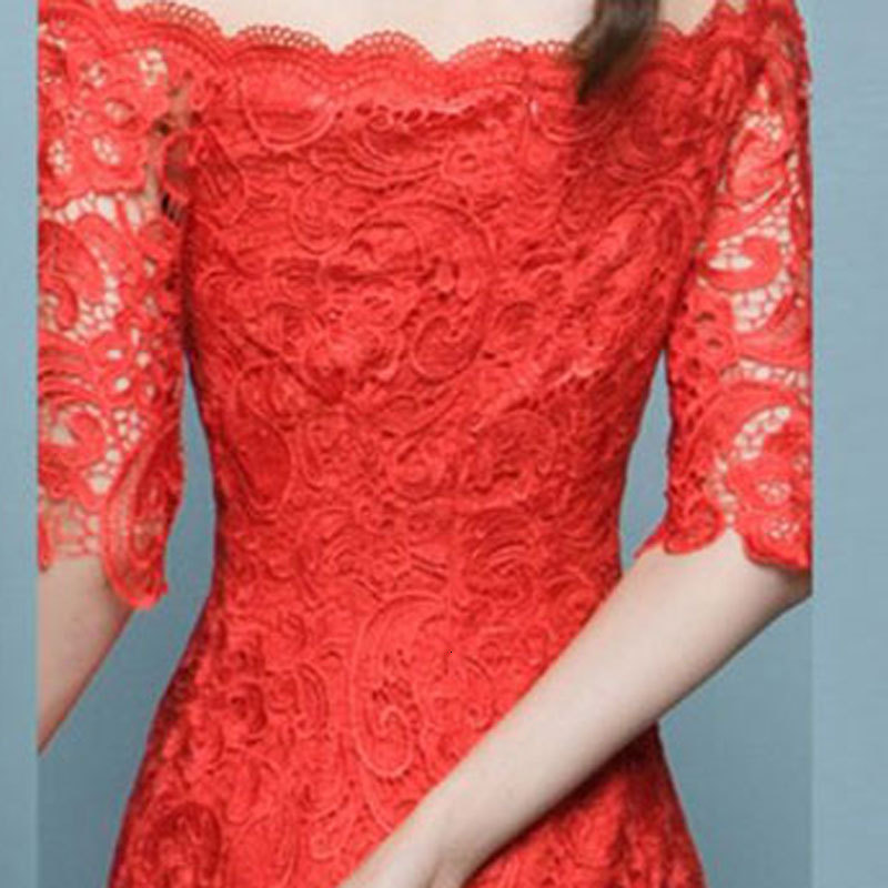 Party Dresses Lace elegant half sleeves mermaid vestidos de fiesta noche prom party Evening robe soiree Autumn short 221128