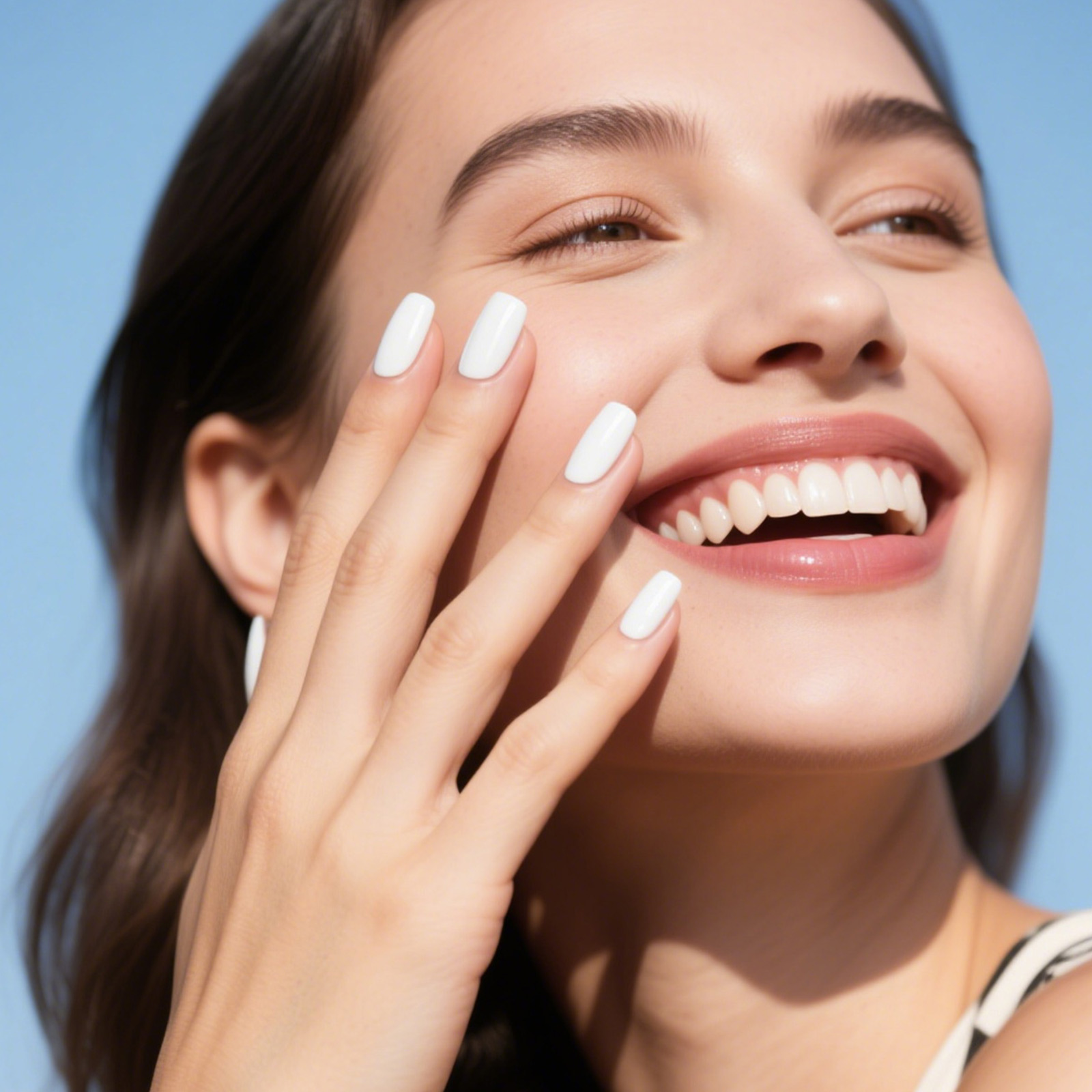 32 pieces of simple white press-on fake nails, compact short ballet nails, fashionable removable wearable press-on nail art patches