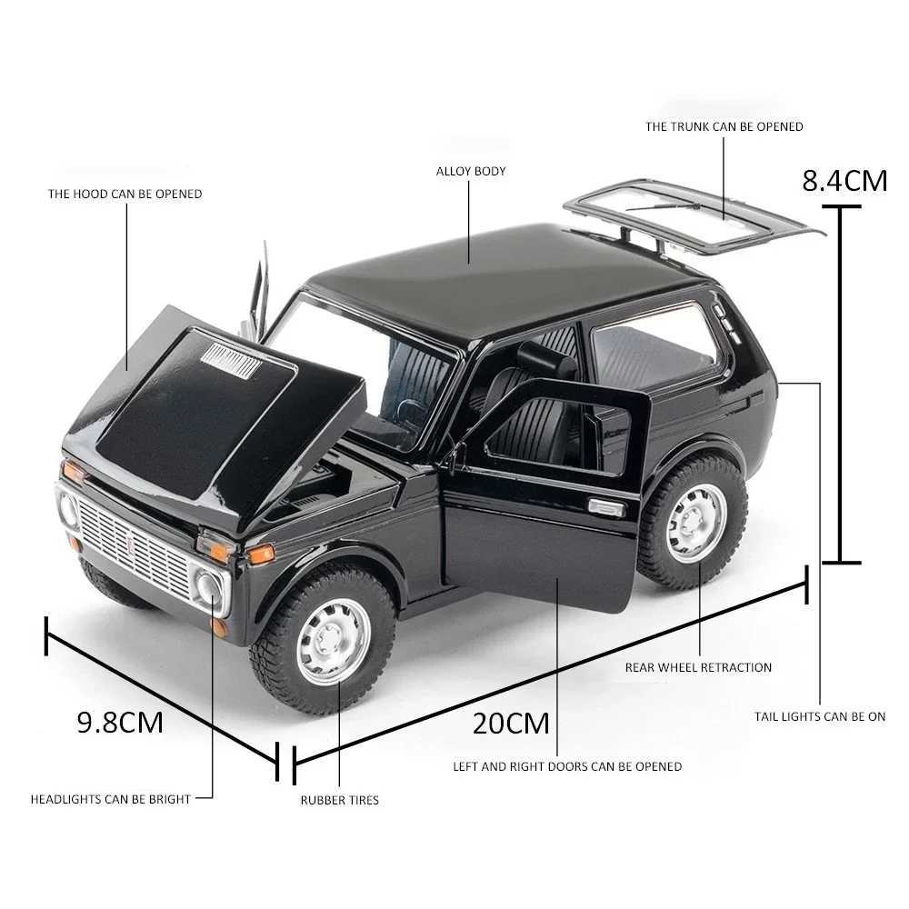 118 LADA NIVA Classic Car Model Alloy Car Diecasts Metal Toy Vehicles Car Model Simulation Sound and Light Collection Gift Boys J251129