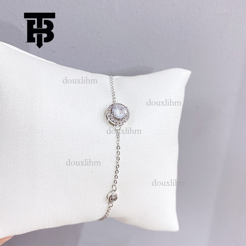 TB BHULAMTE Designer Luxury Single Zirconia Women's Bracelet Korean Fashion New Style Simple Personality Elegant Jewelry Accessories Holiday Gift