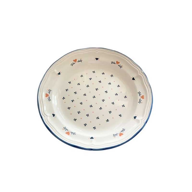 Luxury Porcelain Plate Korean Style Ins Round Household Tablewarer Cake Dessert Fruit Afternoon Tea Plates Personal Items Y251129