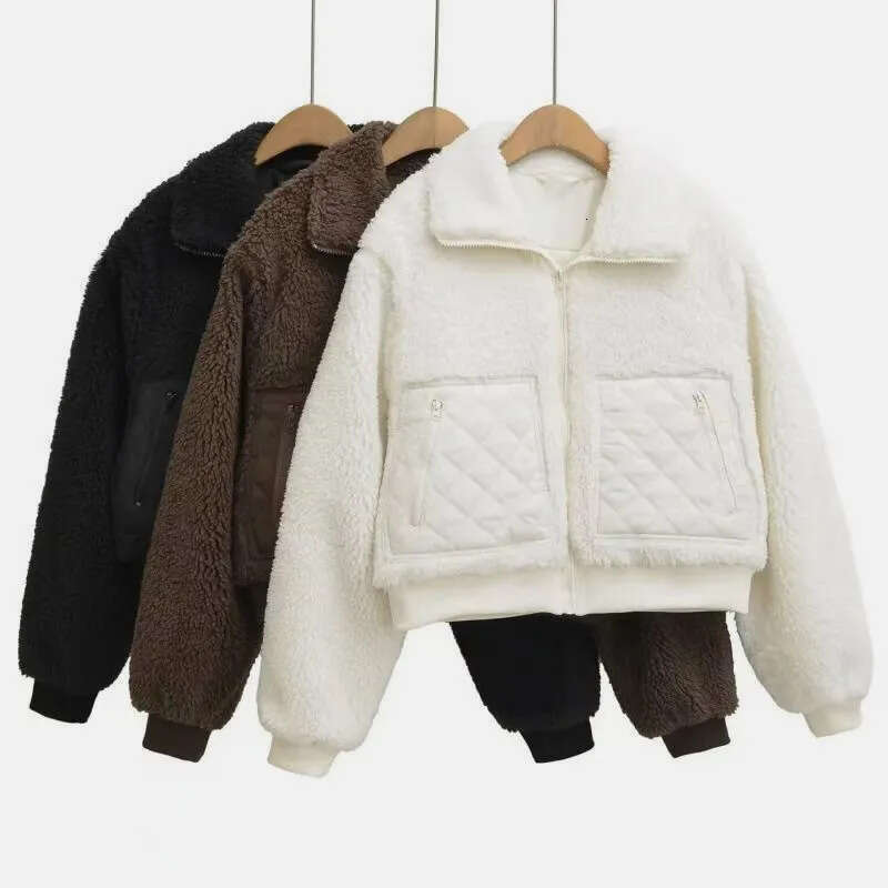New Coat Alfur Coat Alofleece Women Aljacket Faux Thick Winter Short Coat Yoga Jacket Designer Jacket Wool Stand-up Collar Warm Outdoor Casual Zipper Outwear Coat