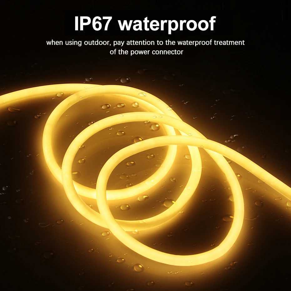 120leds/m LED Neon Strip 220V 1m-25m Flexible Tape 360 Degree Round Light Waterproof Strip with EU AU Timing Dimming Switch Plug M251129