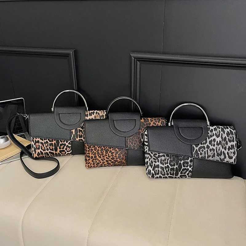 Womens Leopard Print Bag 2025 Autumn - Fashion High-Quality Light Luxury Splicing Contrast Commuter Shoulder/Messenger Tote K251128