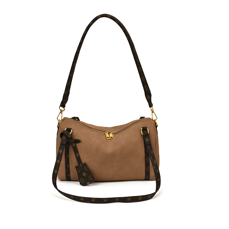 Designer New Women Suede Fashion Large Capacity Tote Bag Elegant Print Commuting Versatile Shoulder Bag Size Options Free Shipping