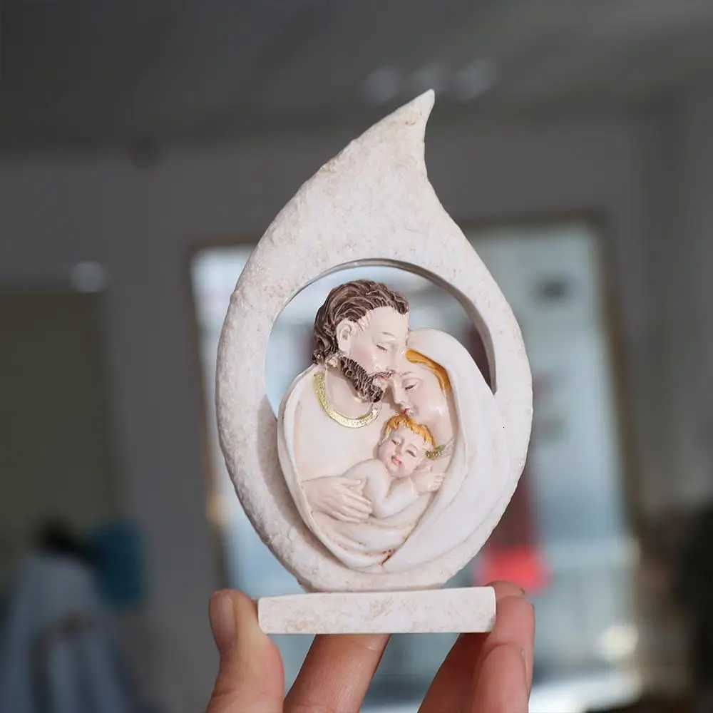 Creative Exquisite Sacred s Statue Painted Handmade Holy Family Figurine Crafts Resin Nativity Ornaments Christmas Gift H251129