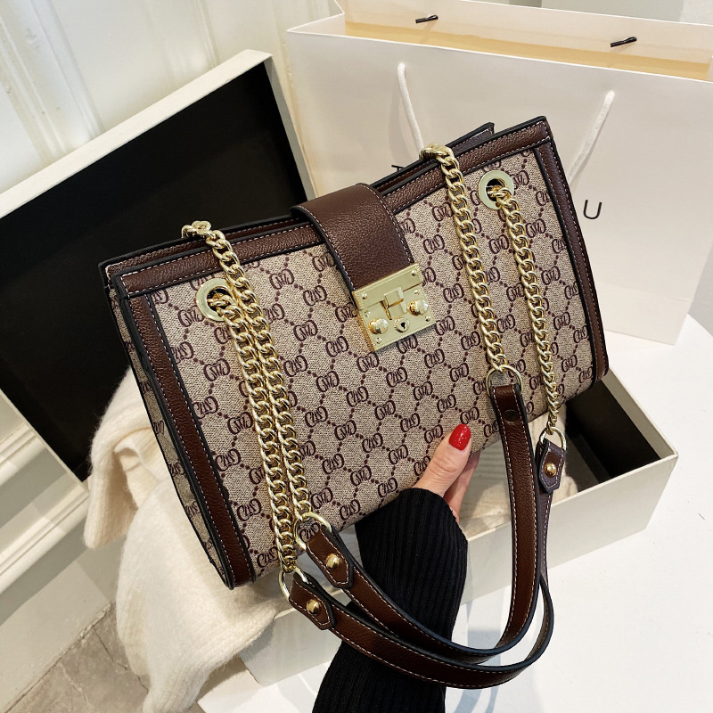 Designer bag free shipping 2025 new fashionable tote bag premium texture printed single shoulder underarm bag for womens