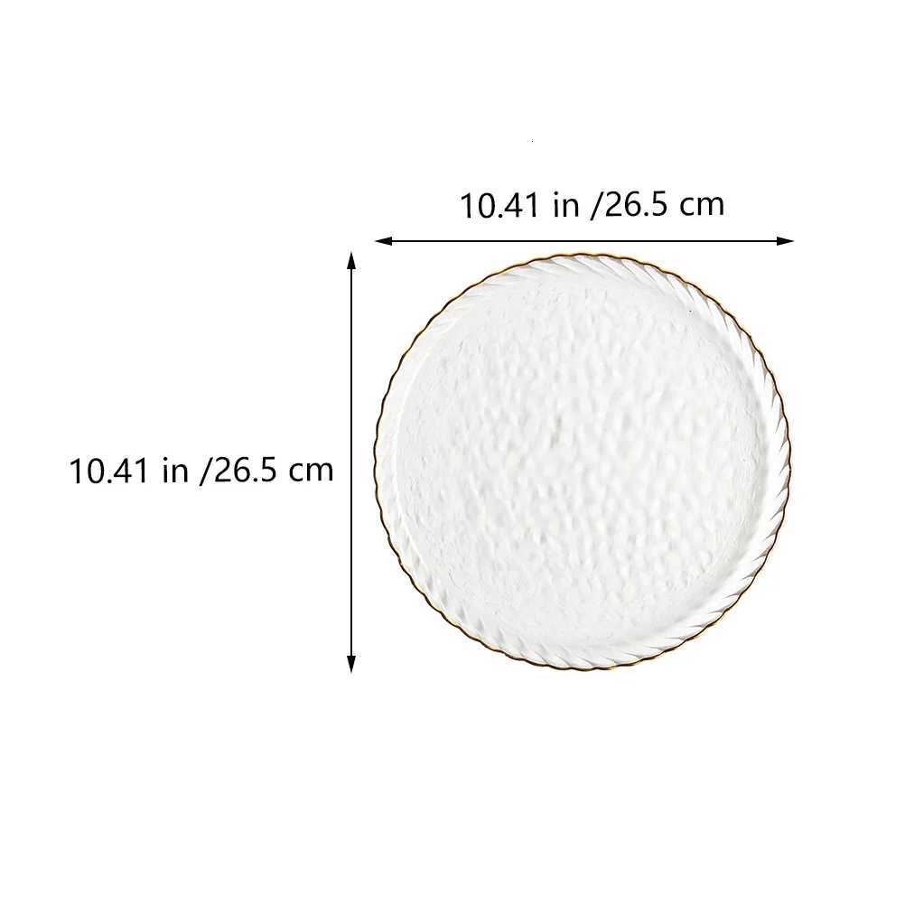 Luxury 1Pcs Gilt Dish Transparent European Style Steak Plate Elegant Simple Food Plate Dinner Tableware Dish Y251129