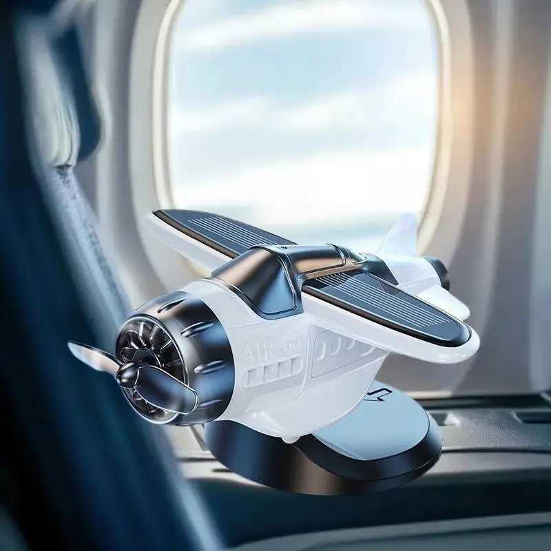 Degree Solar-Powered Airplane Ornament for Car Interior Center Console Decorative Accessory Piece J251129