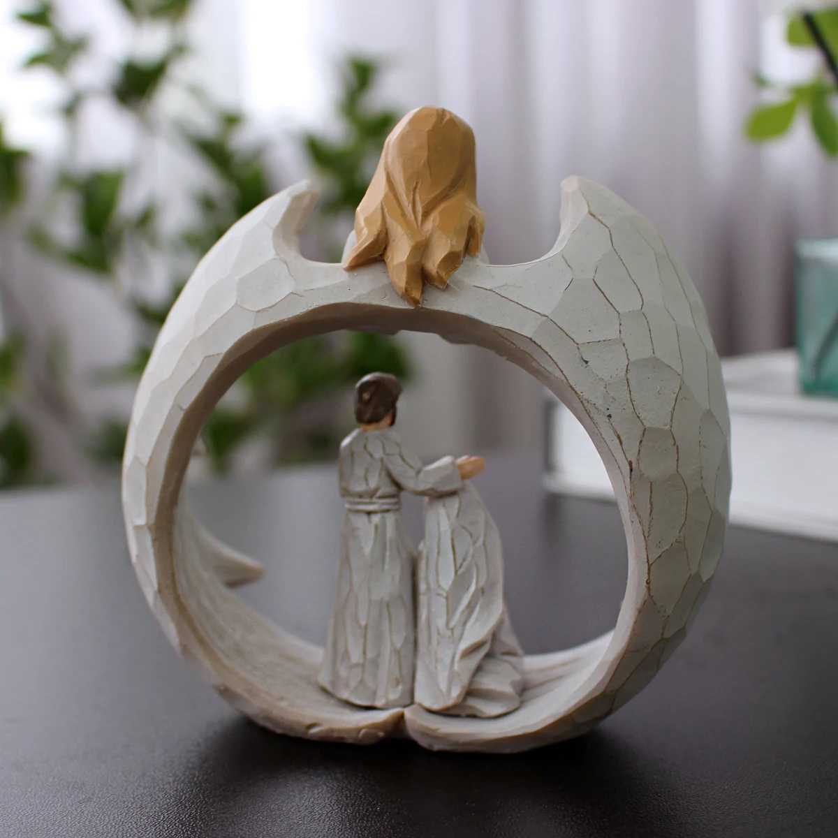1 angel religious ornament resin handicraft angel statue suitable for various environments including desks shelves or center H251129