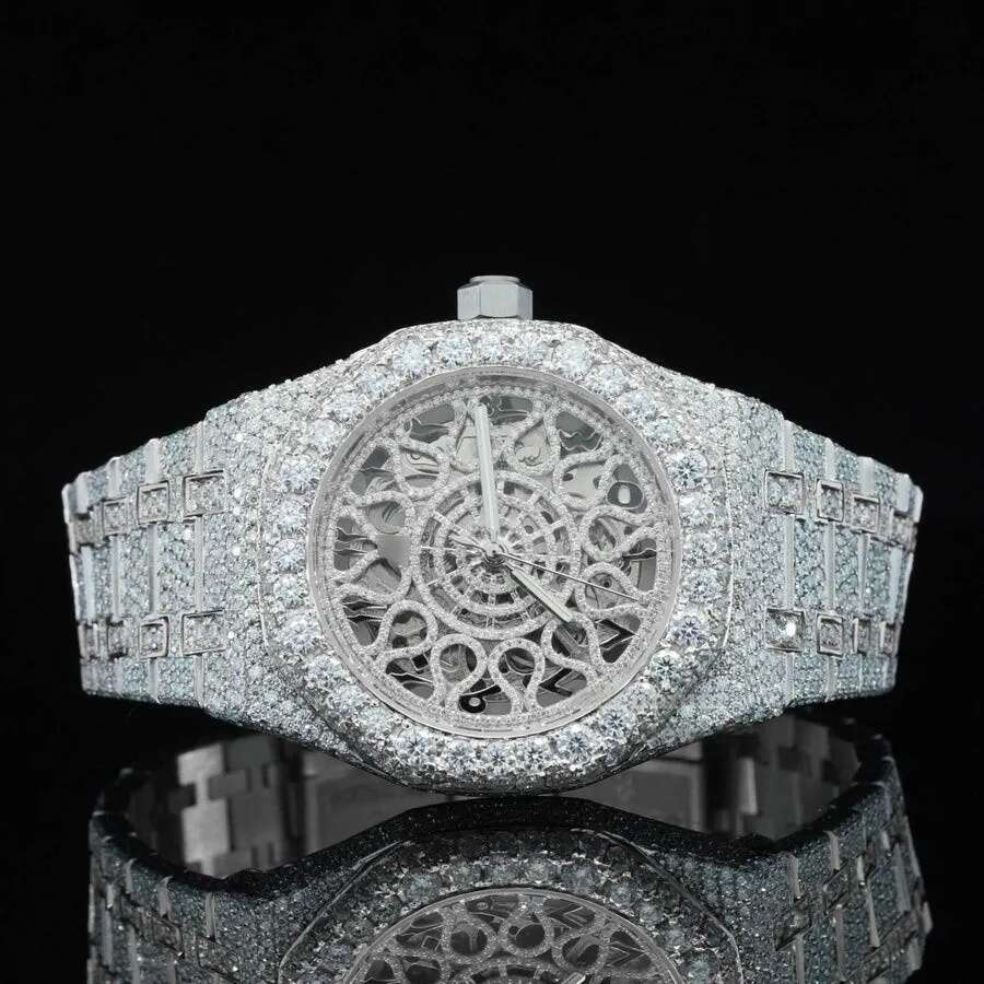 Hip hop styleAdvanced customizationVVS Top Quality Automatic Mechanical Women Designer Men Moissanite Pass test Watches Iced Out Vvs Dia Watch