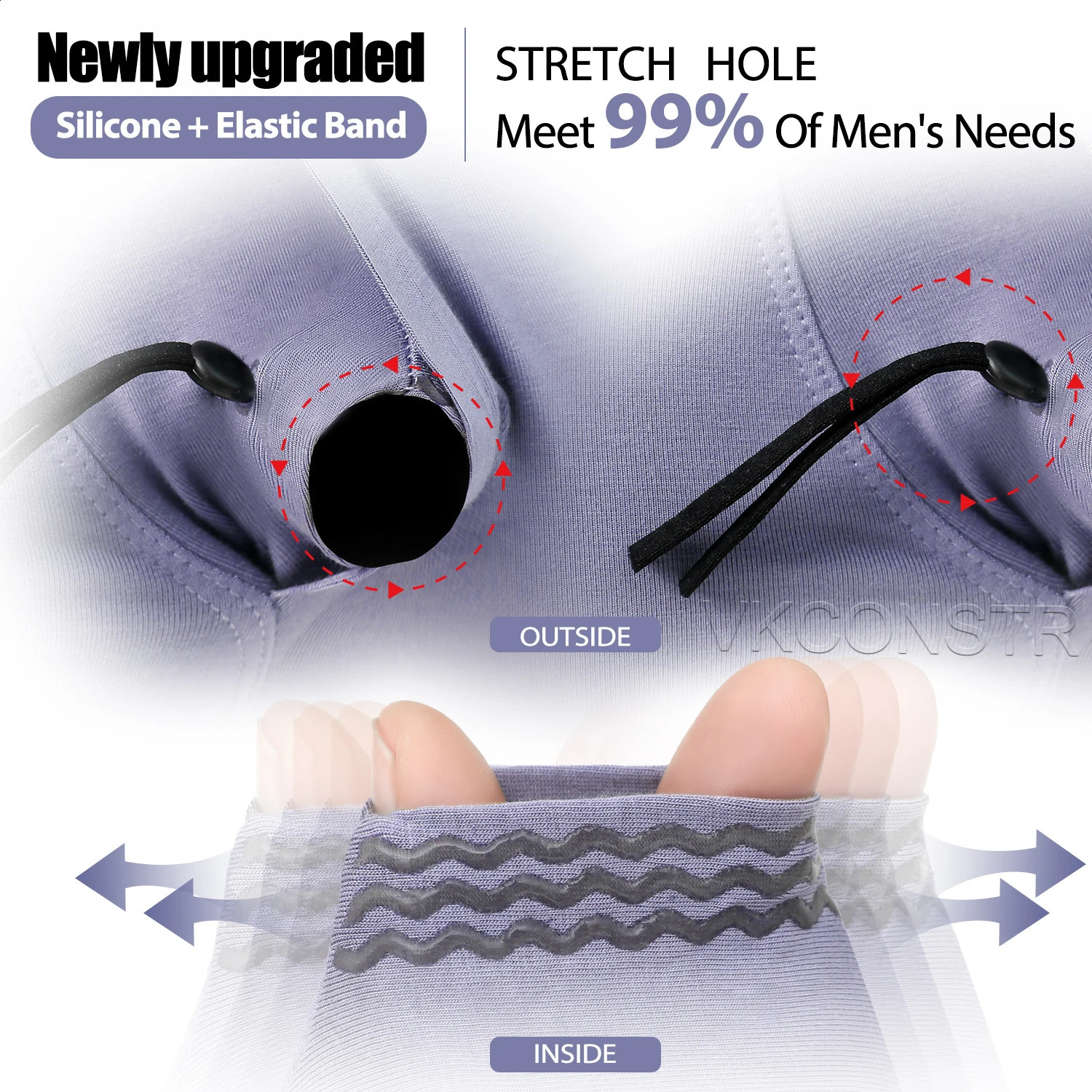 Mens sexy underwear with protruding penis bag pre punching hole care skin length and width friction reduction sensitive 250420