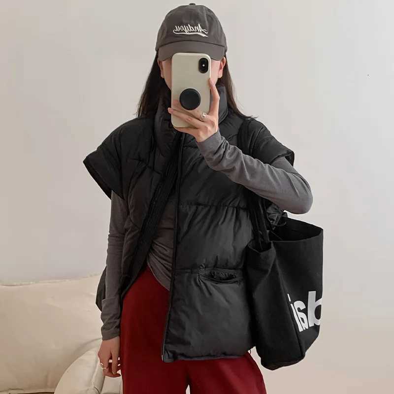 Lightweight Sleeveless Zip Up Padded Vest Padded Jackets Winter Bodywarmer Women Puffer Vest Fall Casual Stand Collar OuterwearT251129