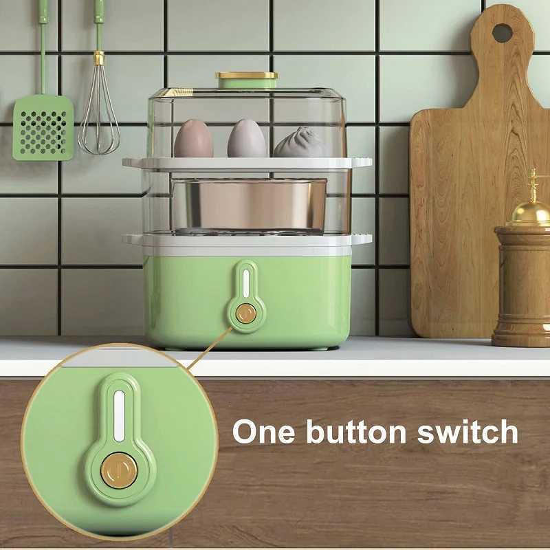 300W Egg Cooker Multi-layer Electric Steamer Multifunctional Breakfast Machine Auto Power Off Steaming Vegetable Steamer 220V C251129
