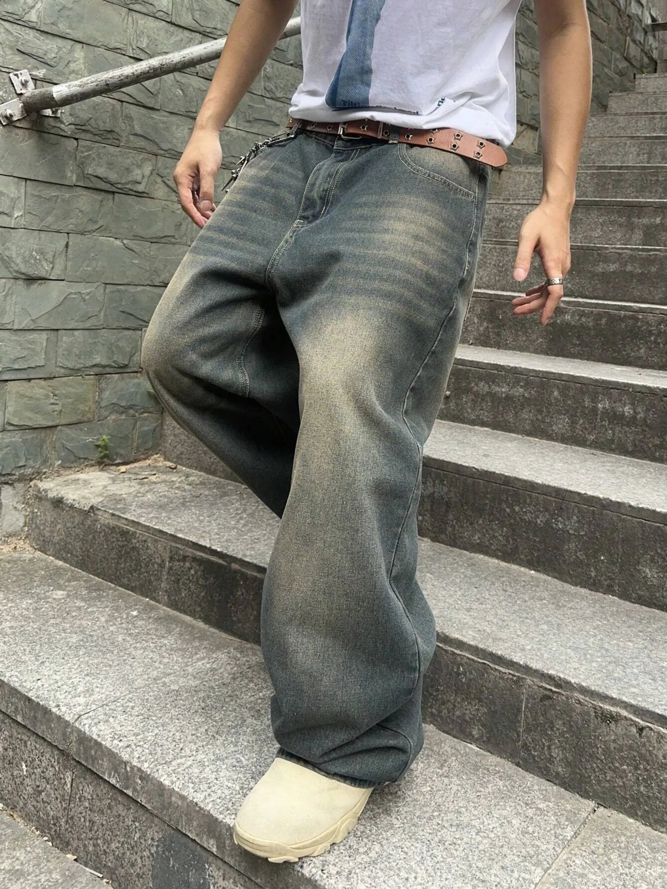 1 piece of mens multi-purpose hip-hop casual jeans for daily casual American streetwear without belts/decorations 250423