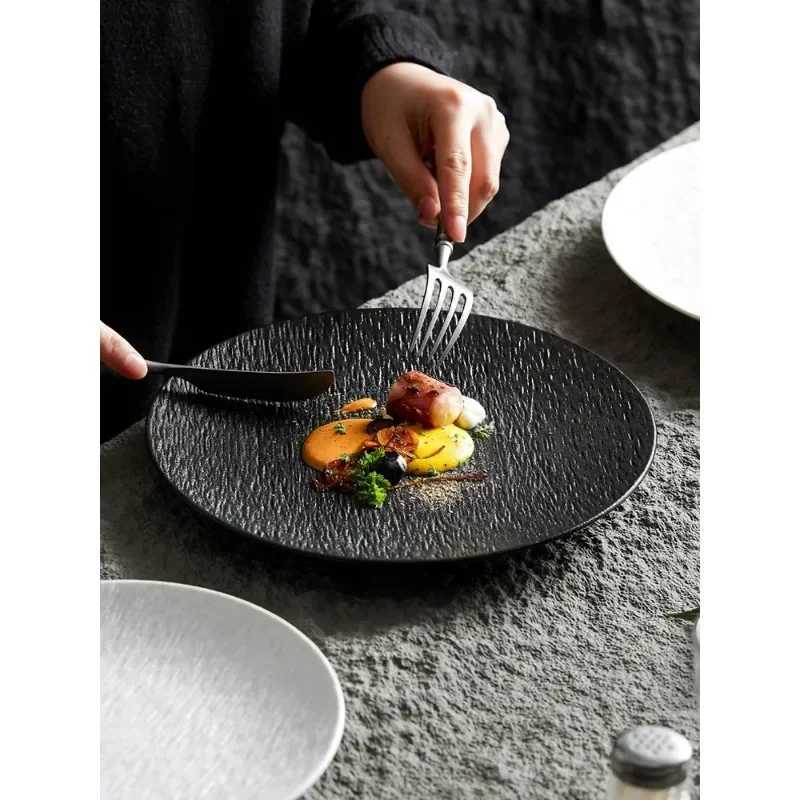Luxury 8/10/12 Inch Luxury Western Dining Dish Fancy Shallow Plate Steak Salad Dessert Plate He Tableware Outdoor Camping Large Dish Y251129
