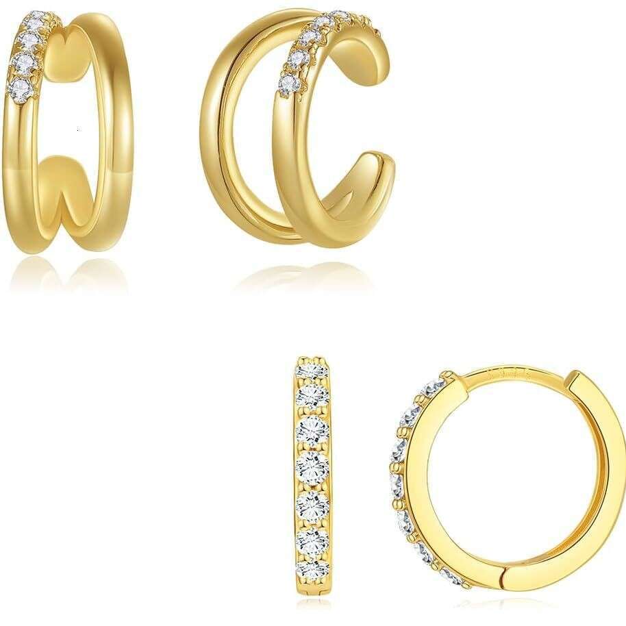 earrings with fashionable highend surround full dia studded and golden geometric earrings