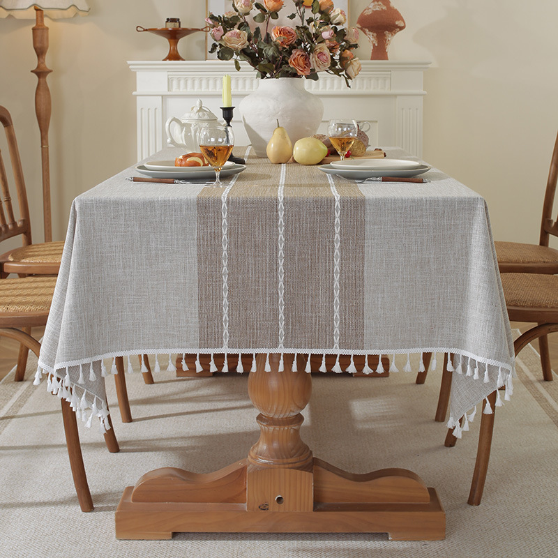 W41 modern simple tablecloth imitation cotton and linen fabric home tablecloth ins coffee table mat picnic mat home tablecloth