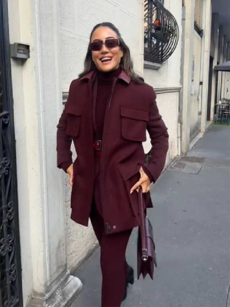 Casual Woolen Vests Womens Autumn Leisure Version V-ne Workwear Functional Vest No Button Pure Color Commute SleT251129