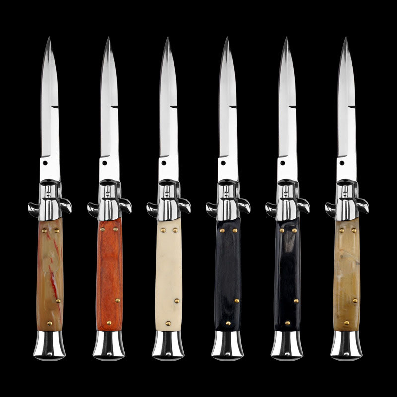12Models 9 Inch Godfather Stiletto Mafia Horizontal knife Pocket knives EDC Tools