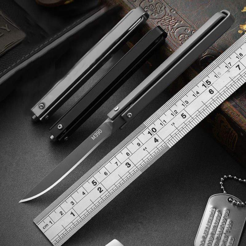 M390 Outdoor Folding Knife Self-defense Wilderness Survival Multi Functional Tool Window-breaking Peeling Barbecuing Sharp Pocket Knife Portable