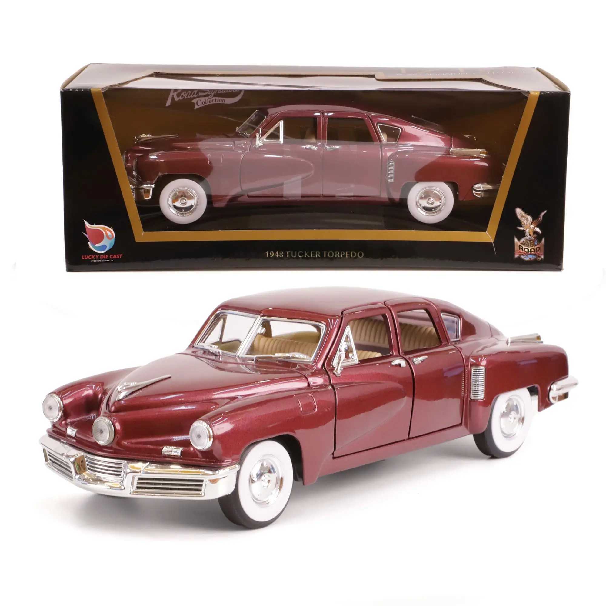 1948 Tucker Torpedo 1/18 Scale Die-Cast Metal Model Premium Classic Vintage Alloy Cars with Display Case J251129