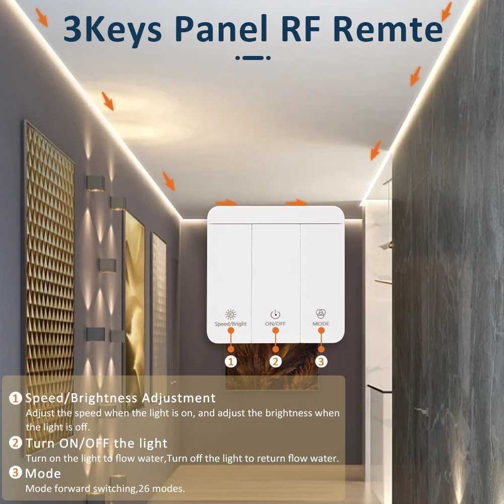 24V WS2811 IC Running Water COB Led Strip Light 5M 10M 15M Flow Chasing Flexible FCOB Led Tape Ribbob Lamp for Room Decoration M251129