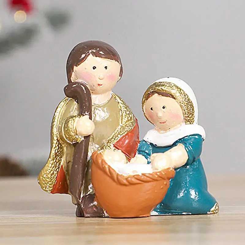 Manger Scene Resin Figurine Christmas Decoration Holy Family Manger Scene Nativity Figures Christmas Nativity Scene Ornament H251129