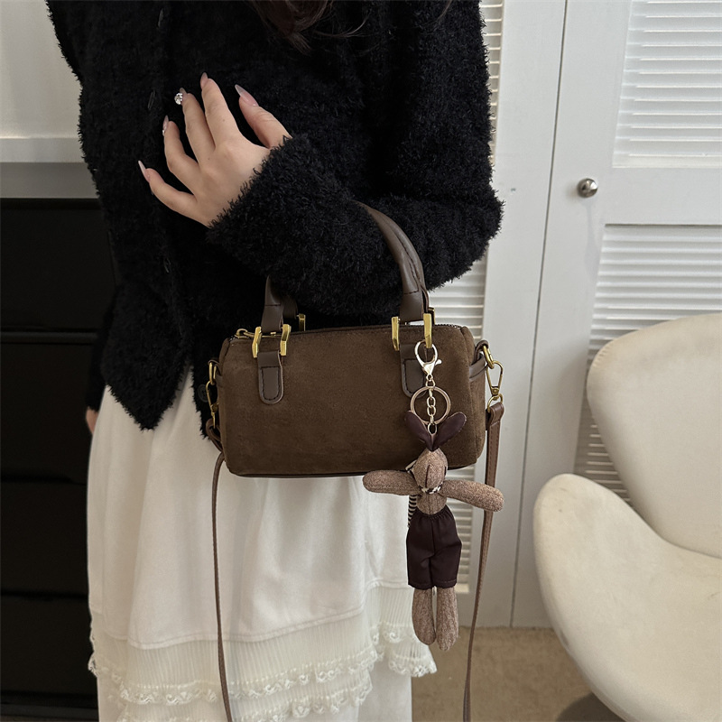 Simple Design Woolen Tote Bag for Women - Chic Cylinder Crossbody Purse, Lightweight Retro Shoulder Bag Free Delivery