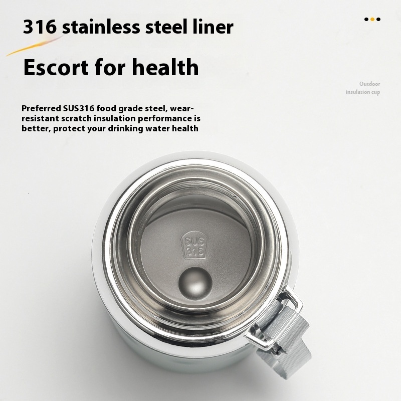 Portable tea with inner liner, women's accompanying high appearance, simple household gift, 316 stainless steel insulated cup, men's cup W26