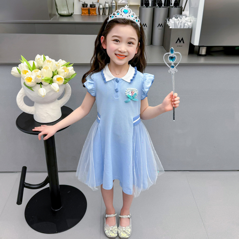 DISNEY Frozen Elsa princess baby designer clothes kids designer clothes girl Girls' dress princess clothes Comfortable and soft.
