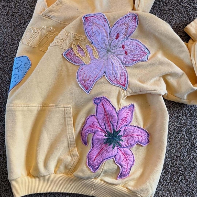 Y2K fashion patch embroidery sports hip-hop hoodie street retro high-quality couple casual daily versatile long sleeved hoodie251120ww