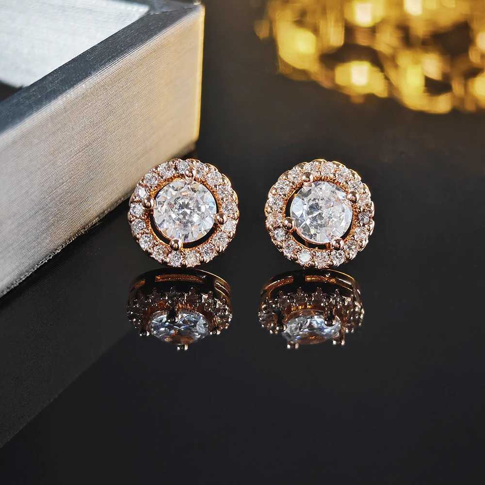 Silver Color Korean Zircon Circle Stud Earrings Brincos for Women Boucle Doreille Femme Bijoux Gift Jewelry E232T251129