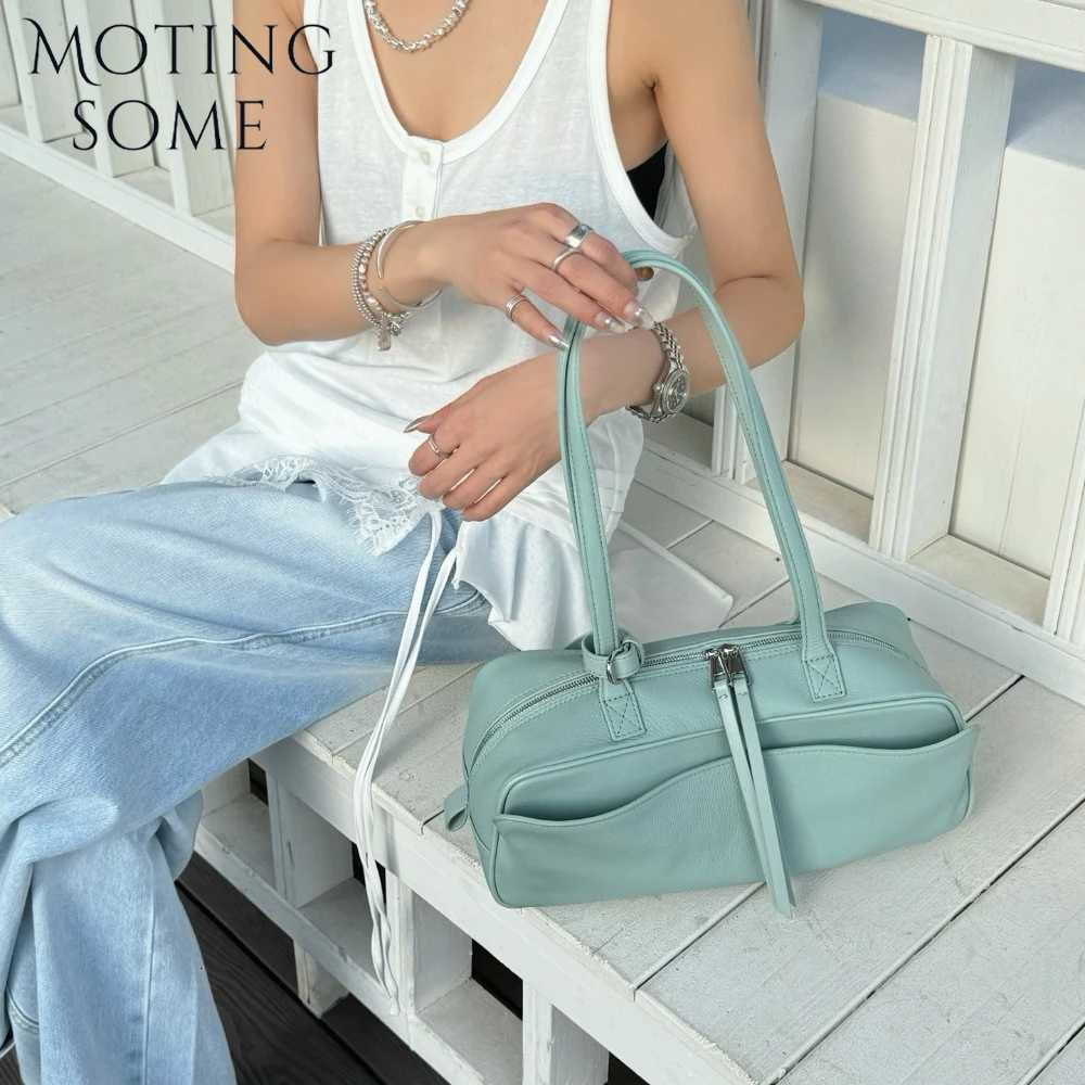 Motingsome Summer Bags First Layer Cowhide Woman Satchel Shoulder Handbag Fashion Underarm Purses Large Capacity Messenger Tote K251128